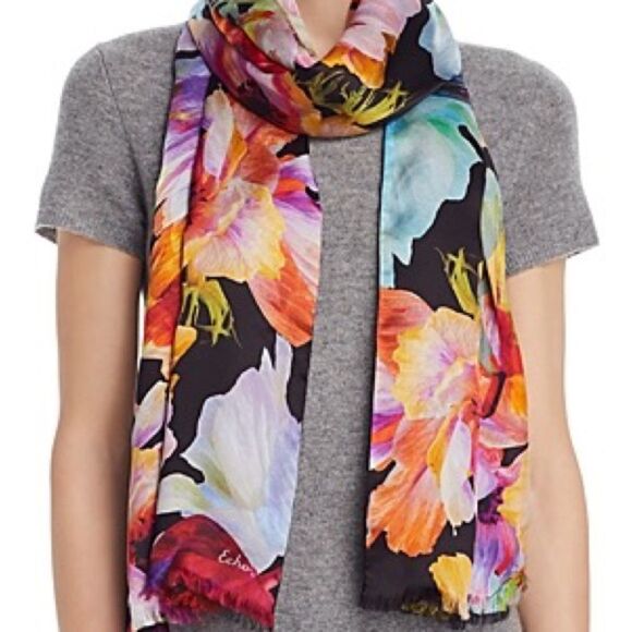 Echo Digital Floral Scarf Silk - Picture 1 of 3